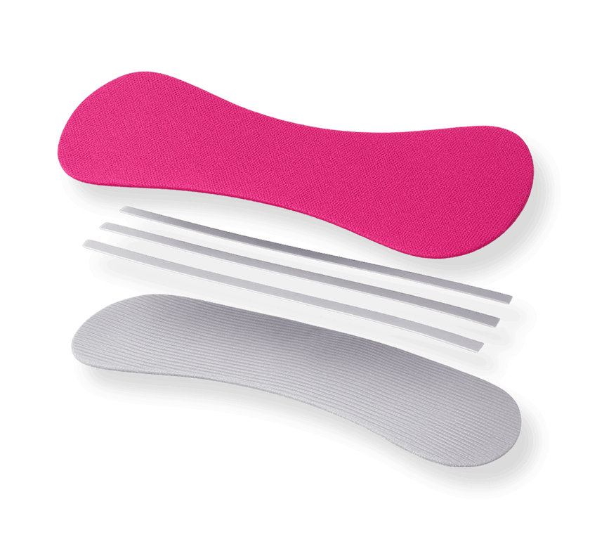 שלושת שכבות מדבקת האף AirStrips — טכנולוגיית פסים גמישים לפתיחת מעברי אוויר